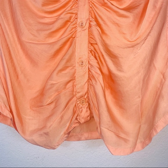 Young Fabulous and Broke ruched button up bubble sleeve blouse pastel peach - Picture 5 of 10